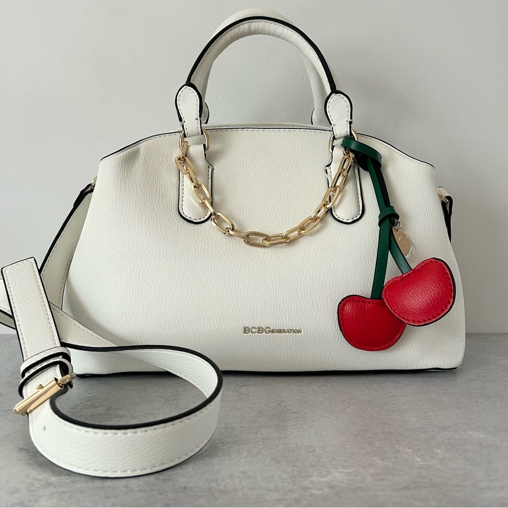 BCBGeneration Draped Chain Satchel/Crossbody with Cherries Charm
